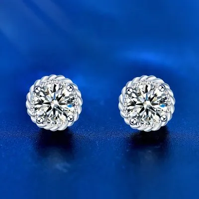 Bông Tai Bạc Nữ đính Kim Cương Moissanite Vương Miện Isabella LILI 102226 1