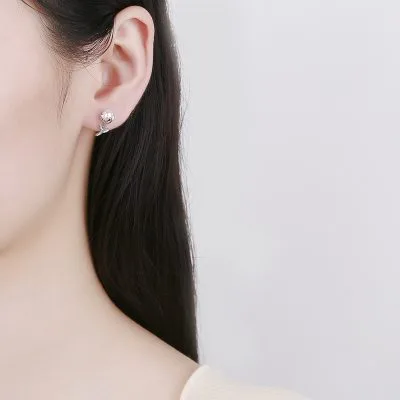 Bông Tai Bạc Nữ đính Ngọc Trai Hình Bông Hoa Tulip LILI 102041 3