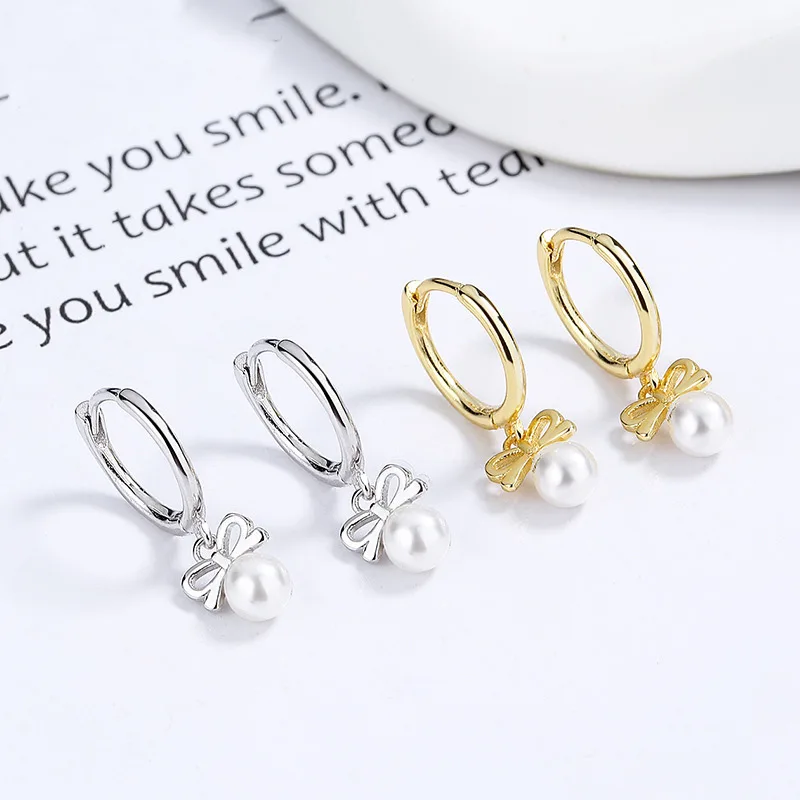 Bông Tai Bạc Nữ đính Ngọc Trai Hình Chiếc Nơ Savannah LILI 101919 1