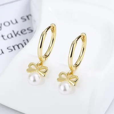 Bông Tai Bạc Nữ đính Ngọc Trai Hình Chiếc Nơ Savannah LILI 101919 4