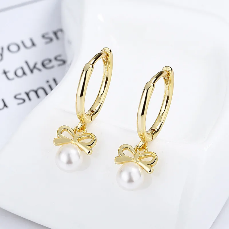Bông Tai Bạc Nữ đính Ngọc Trai Hình Chiếc Nơ Savannah LILI 101919 4