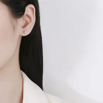 Bông Tai Bạc Nữ đính Ngọc Trai Hình Ngôi Sao Samantha LILI 102030 2