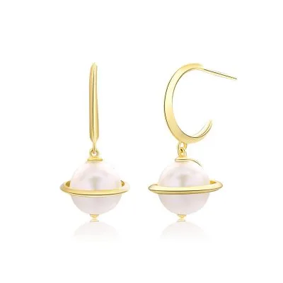 Bông Tai Bạc Nữ đính Ngọc Trai Hình Tiểu Hành Tinh Addison LILI 101861 1