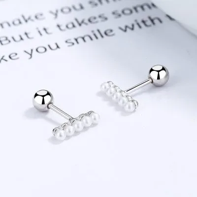 Bông Tai Bạc Nữ đính Ngọc Trai Thanh Thẳng Avayah LILI 102060 1
