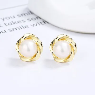 Bông Tai Bạc Nữ đính Ngọc Trai Tròn Gabriella LILI 101995 3