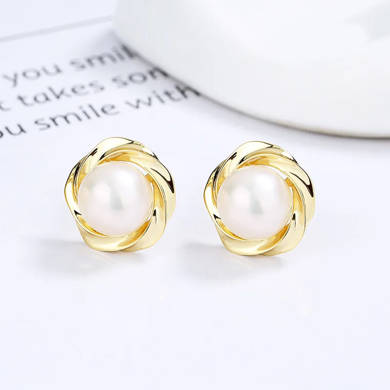 Bông Tai Bạc Nữ đính Ngọc Trai Tròn Gabriella LILI 101995 3
