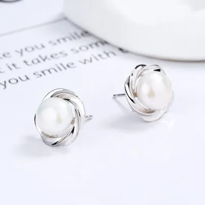 Bông Tai Bạc Nữ đính Ngọc Trai Tròn Gabriella LILI 101995 5