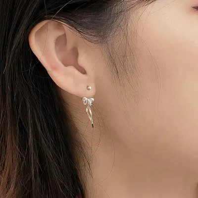 Bông Tai Bạc Nữ Hình Chiếc Nơ Winona LILI 102568 2