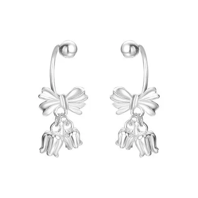 Bông Tai Bạc Nữ Hình Chiếc Nơ Hoa Huệ Adalee LILI 102597 5