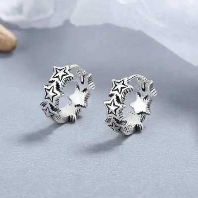 Bông Tai Bạc Nữ Hình Ngôi Sao 5 Cánh Yulianna LILI 102940 4