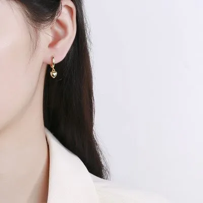 Bông Tai Bạc Nữ Hình Trái Tim Shoshana LILI 102896 2