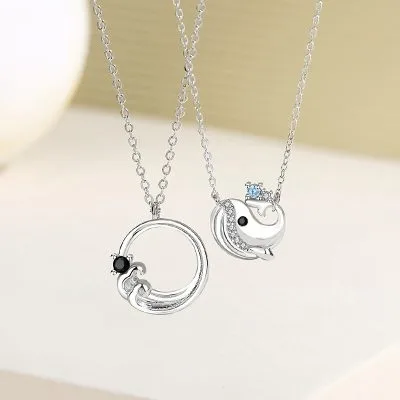 Dây Chuyền Bạc đôi đính đá CZ Cá Voi Và Biển Lance LILI 099575 1