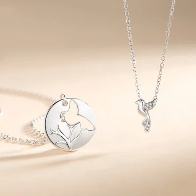Dây Chuyền Bạc đôi đính đá CZ Chim Và Cành Cây Dakari LILI 099557 1