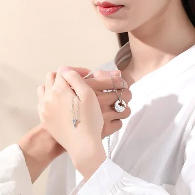Dây Chuyền Bạc đôi đính đá CZ Chim Và Cành Cây Dakari LILI 099557 3