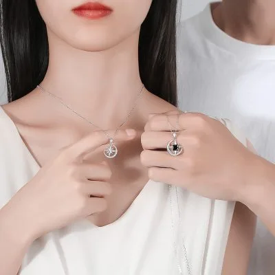 Dây Chuyền Bạc đôi đính đá CZ Hình ánh Sao Yehuda LILI 099539 2