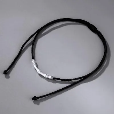 Dây Chuyền Bạc Nam Dây Bện Hình đốt Tre Spencer LILI 095065 4
