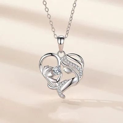 Dây Chuyền Bạc Nữ đính đá CZ Love Mom LILI 098584 1