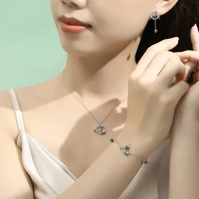 Dây Chuyền Bạc Nữ đính đá CZ Cành Và Lá Kiana LILI 097706 2
