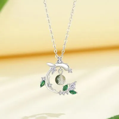Dây Chuyền Bạc Nữ đính đá CZ Cành Và Lá Kiana LILI 097706 4