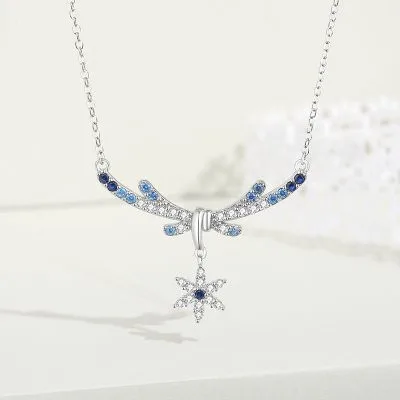 Dây Chuyền Bạc Nữ đính đá CZ Hình Bông Tuyết Lillie LILI 097800 4
