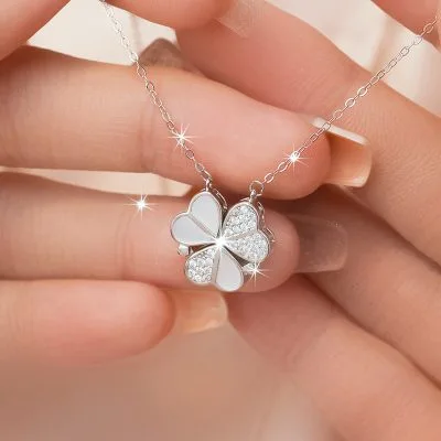Dây Chuyền Bạc Nữ đính đá CZ Hình Cỏ 3 Lá Jayda LILI 098686 2