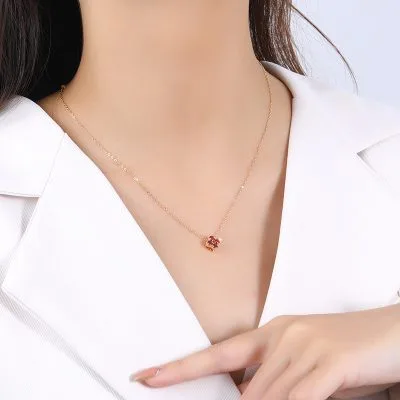 Dây Chuyền Bạc Nữ đính đá CZ Hình Cỏ 4 Lá đa Sắc Lea LILI 097910 3