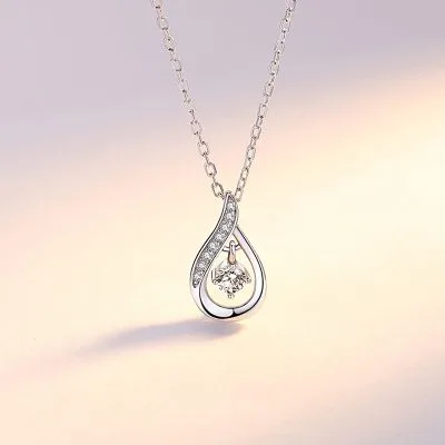 Dây Chuyền Bạc Nữ đính đá CZ Hình Giọt Nước Kamari LILI 098846 1