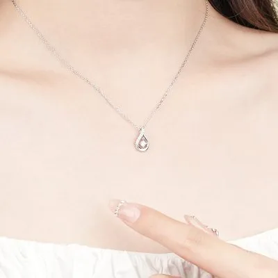 Dây Chuyền Bạc Nữ đính đá CZ Hình Giọt Nước Kamari LILI 098846 4
