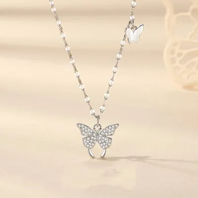 Dây Chuyền Bạc Nữ đính đá CZ Hình Hồ điệp Loretta LILI 098386 1