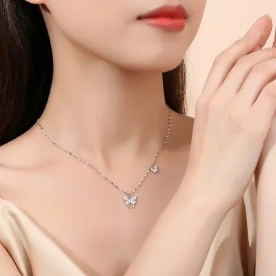 Dây Chuyền Bạc Nữ đính đá CZ Hình Hồ điệp Loretta LILI 098386 2