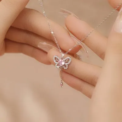 Dây Chuyền Bạc Nữ đính đá CZ Hình Hồ điệp Mercy LILI 098264 2