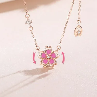 Dây Chuyền Bạc Nữ đính đá CZ Hình Hoa Anh đào Jessie LILI 098257 1
