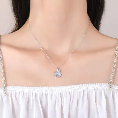 Dây Chuyền Bạc Nữ đính đá CZ Hình Lá Bạch Quả Jazmine LILI 098807 4