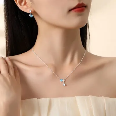 Dây Chuyền Bạc Nữ đính đá CZ Hình Lá Bạch Quả Waverly LILI 097675 2