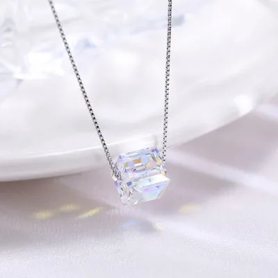 Dây Chuyền Bạc Nữ đính đá CZ Hình Lập Phương Karla LILI 097436 1