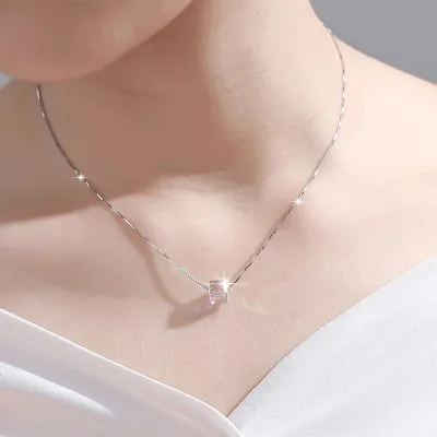 Dây Chuyền Bạc Nữ đính đá CZ Hình Lập Phương Karla LILI 097436 5