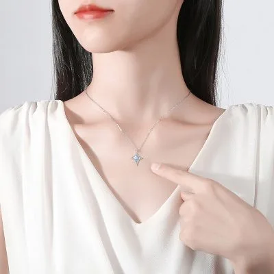 Dây Chuyền Bạc Nữ đính đá CZ Hình Ngôi Sao 5 Cánh Halle LILI 097494 2