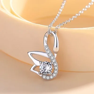 Dây Chuyền Bạc Nữ đính đá CZ Hình Thiên Nga Savanna LILI 097646 2