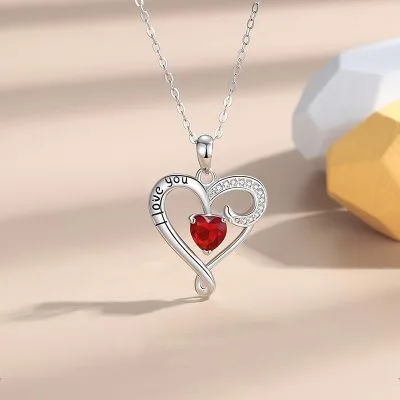 Dây Chuyền Bạc Nữ đính đá CZ Hình Trái Tim Aliya LILI 098566 2