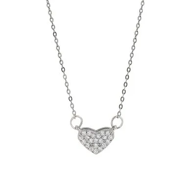 Dây Chuyền Bạc Nữ đính đá CZ Hình Trái Tim Jessie LILI 097965 4