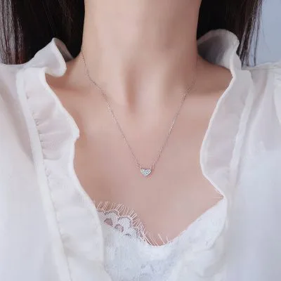 Dây Chuyền Bạc Nữ đính đá CZ Hình Trái Tim Jessie LILI 097965 6