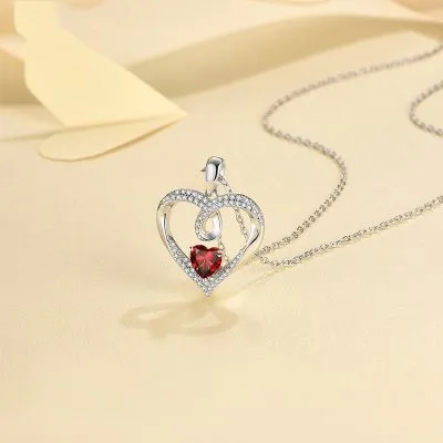 Dây Chuyền Bạc Nữ đính đá CZ Hình Trái Tim Jolie LILI 097901 3
