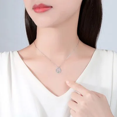 Dây Chuyền Bạc Nữ đính đá CZ Hình Trái Tim Cỏ 4 Lá Zoya LILI 098202 2