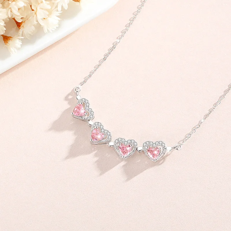 Dây Chuyền Bạc Nữ đính đá CZ Hình Trái Tim Cỏ 4 Lá Zoya LILI 098202 3