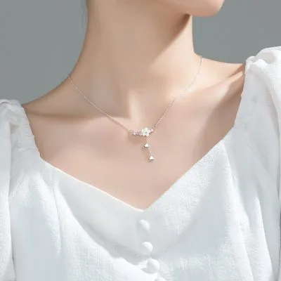 Dây Chuyền Bạc Nữ đính đá CZ Hoa Mai Cách điệu Jamie LILI 097555 3