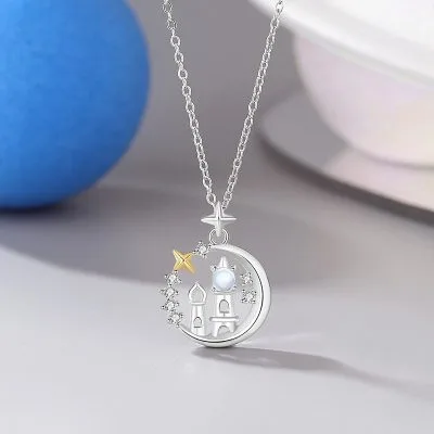Dây Chuyền Bạc Nữ đính đá CZ Lâu đài Trời Sao Zora LILI 098593 5