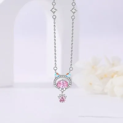 Dây Chuyền Bạc Nữ đính đá CZ Mèo Hello Kitty LILI 098470 1