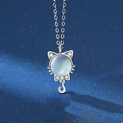 Dây Chuyền Bạc Nữ đính đá CZ Mèo Dễ Thương Zelda LILI 097350 1