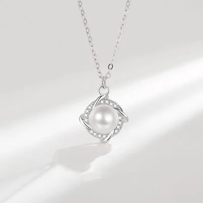 Dây Chuyền Bạc Nữ đính đá CZ, Ngọc Trai Livia LILI 098941 1