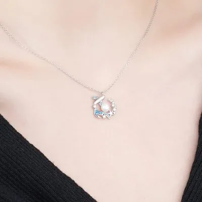 Dây Chuyền Bạc Nữ đính đá CZ, Ngọc Trai Cá Voi Và Biển Anais LILI 098548 3